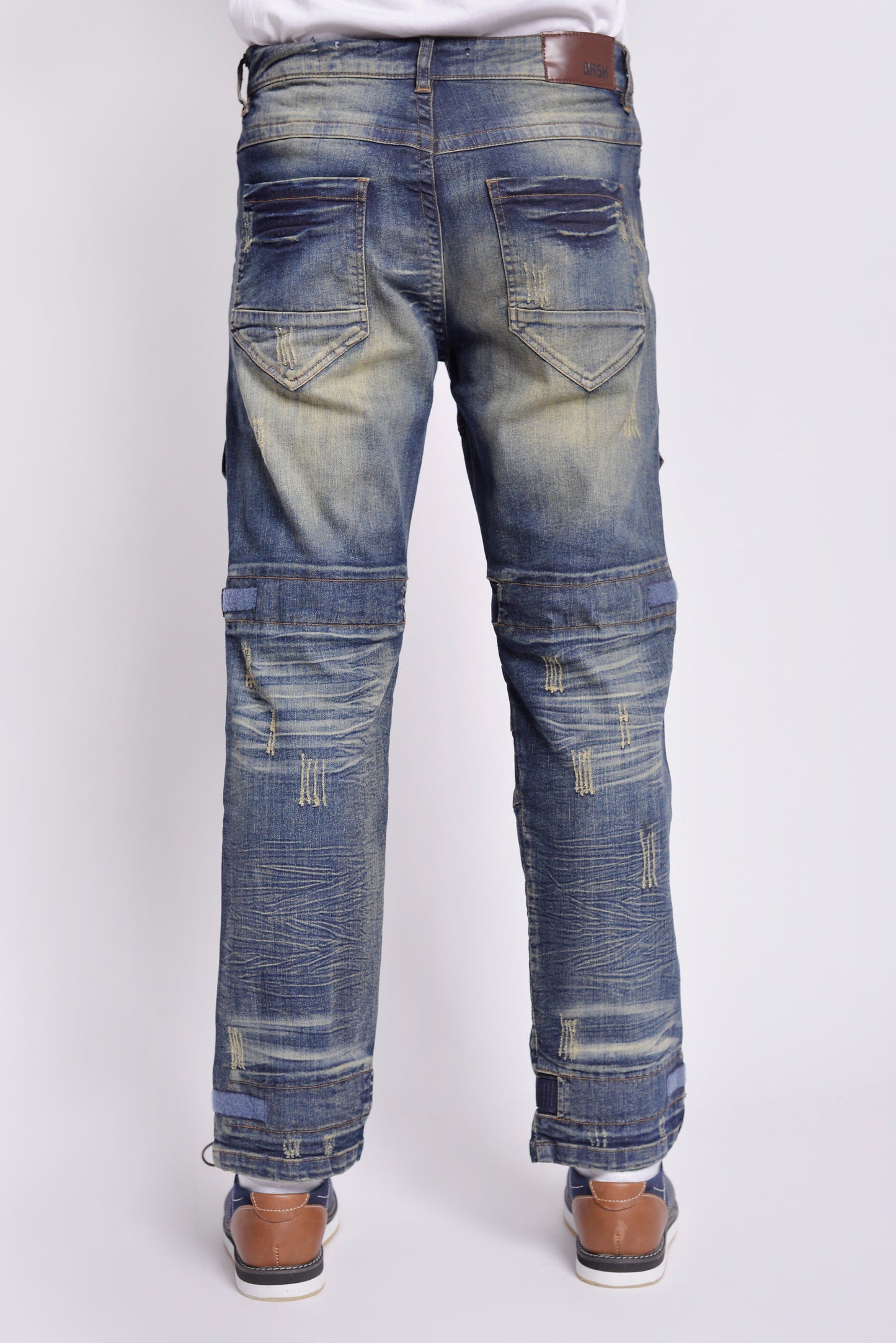 MLS - Men’s Denim Distressed Knees Vintage Biker Jeans (MLSDKVJ001)