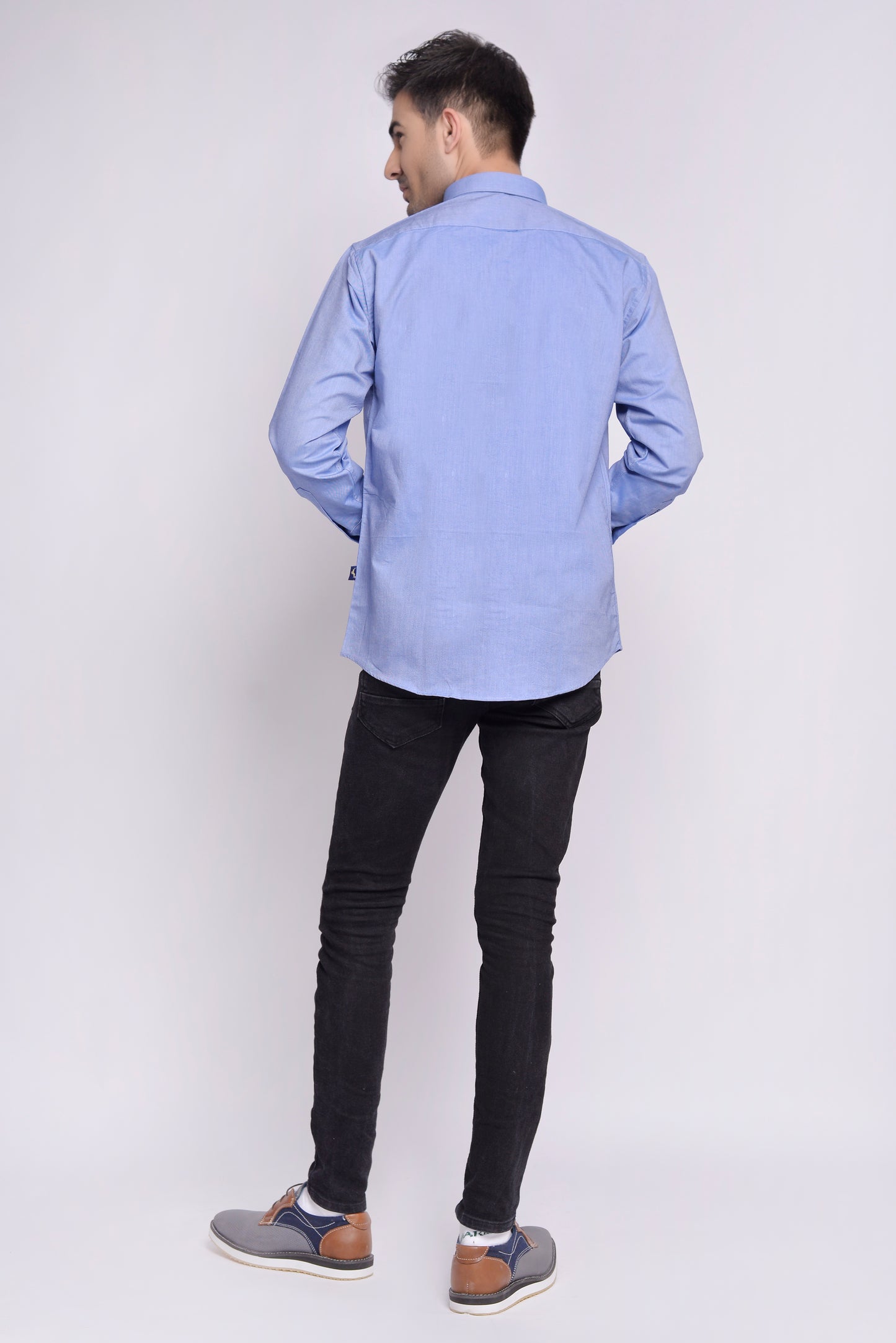 MLS - Men’s Organic Cotton Shirt Blue Plain (MLSOS24)
