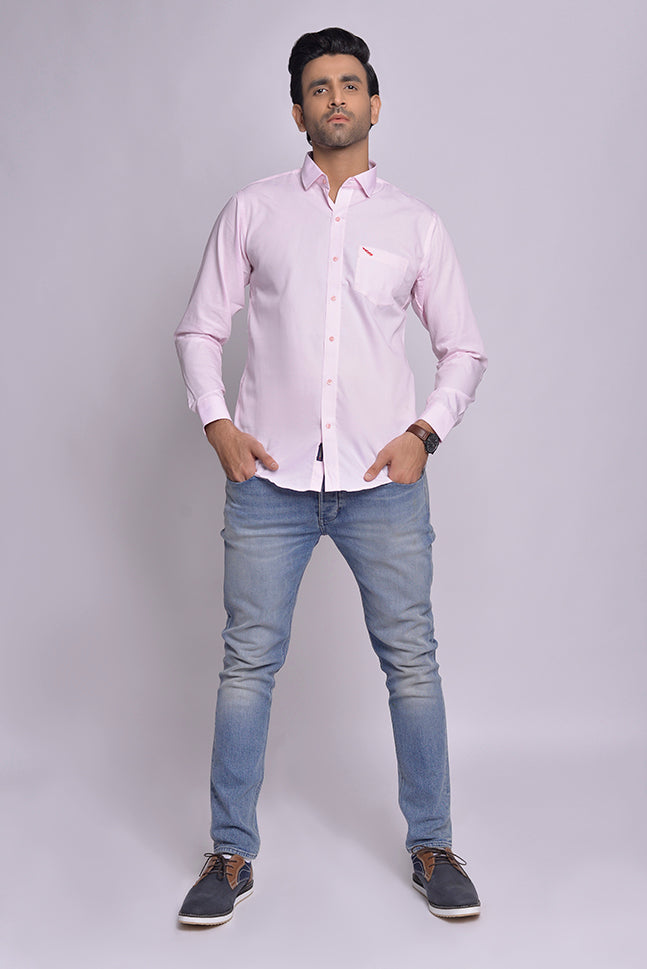 MLS - Men’s Organic Cotton Shirt Pink Plain (MLSOS24)