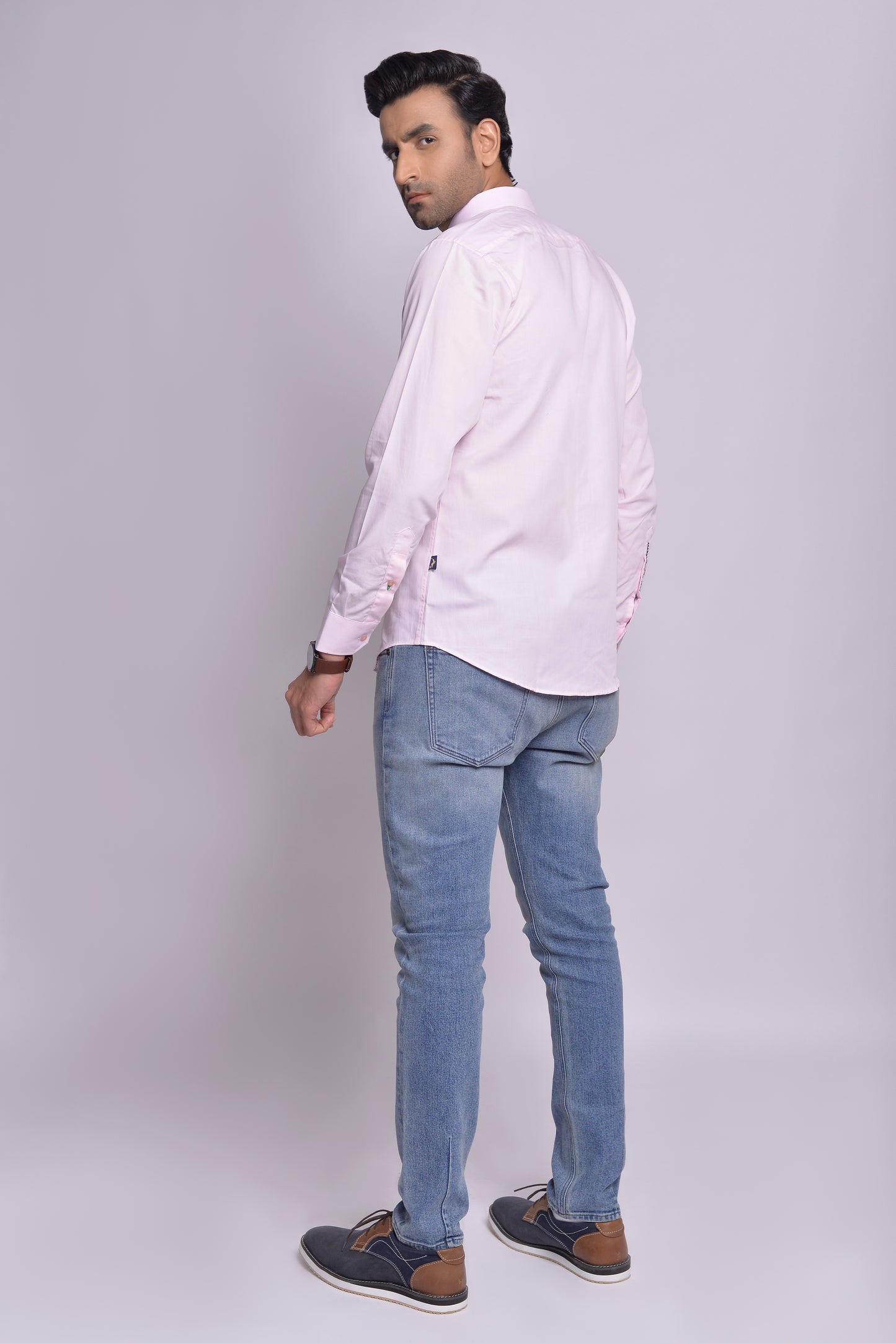 MLS - Men’s Organic Cotton Shirt Pink Plain (MLSOS24)