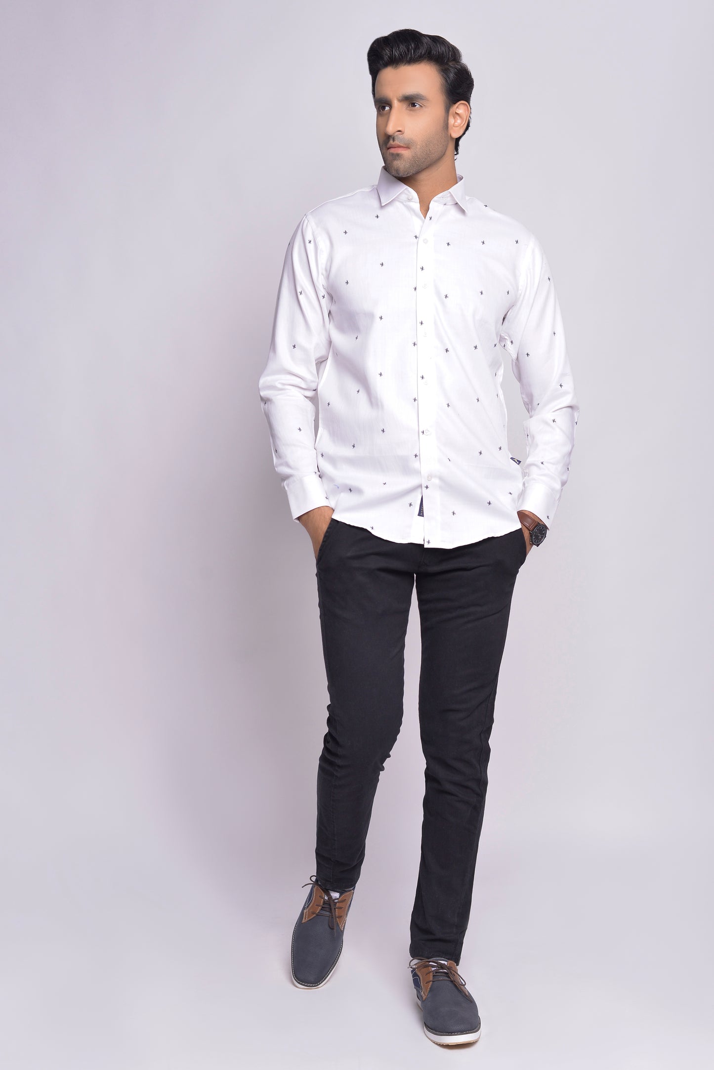 MLS - Men’s Wrinkle Free Work Shirt White Stars (MLSSC24)