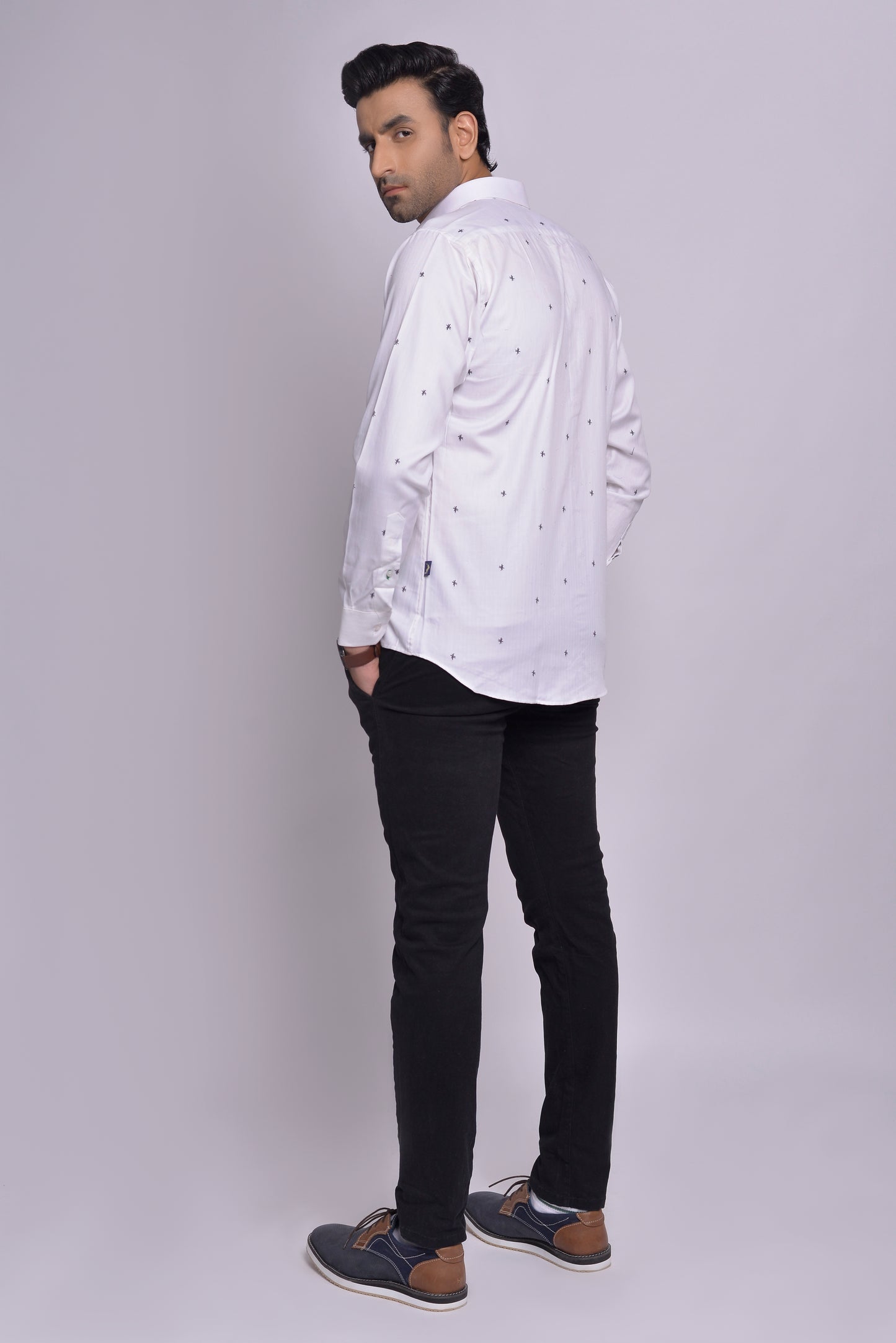 MLS - Men’s Wrinkle Free Work Shirt White Stars (MLSSC24)