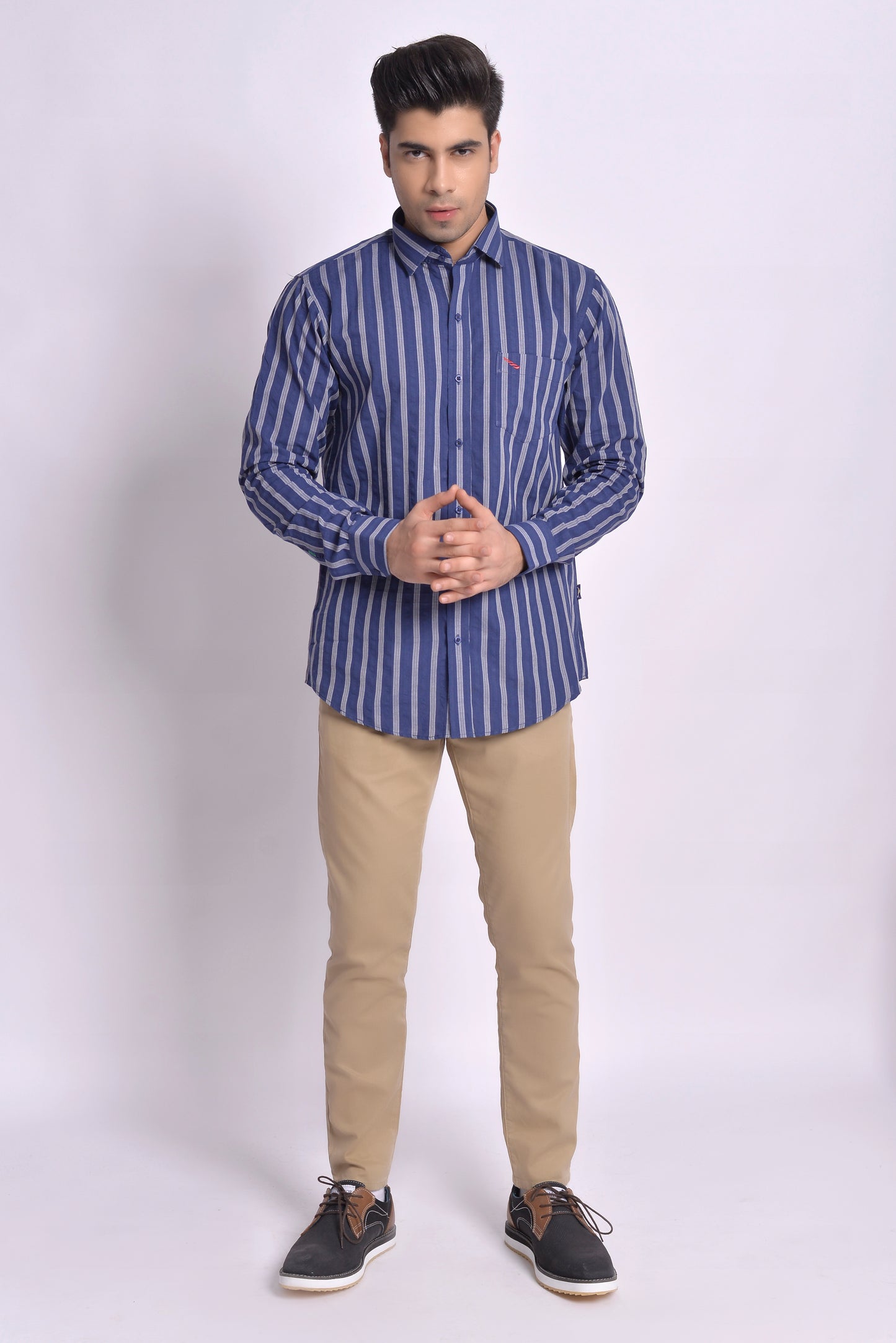 MLS - Men’s Stripe wrinkle free work shirt (MLSSWFW24)
