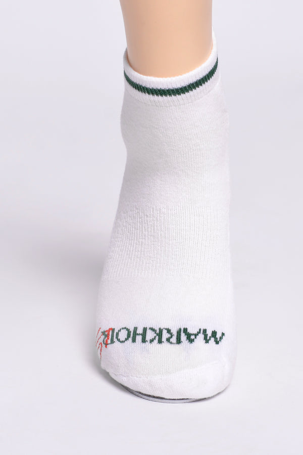MLS Men's Foot Embroidered Sneaker Socks White (Pack of 2) - Pakistan