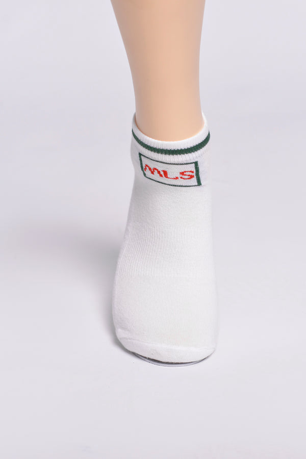 MLS Men's Ankle Embroidered Sneaker Socks White (Pack of 2) - Pakistan