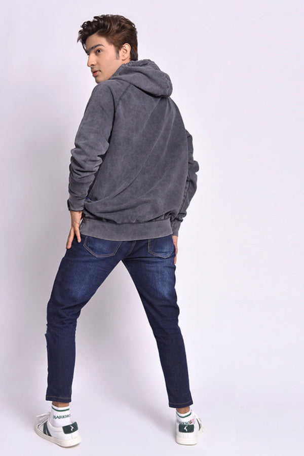 MLS Premium Real Vintage Hoody Charcoal - Front View