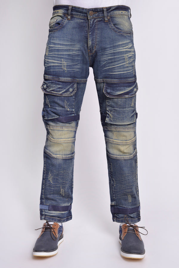 Men's Denim Distressed Vintage Biker Jeans - Markhor Lifestyle Pakistan