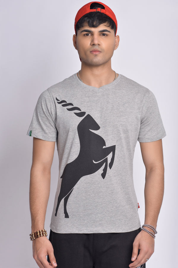 Men's V-Neck Graphic T-Shirt - Markhor Lifestyle Pakistan