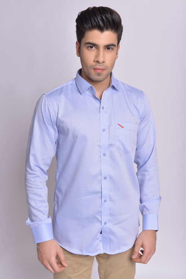 Men's Premium Wrinkle Free Oxford Shirt Blue - Markhor Lifestyle Pakistan