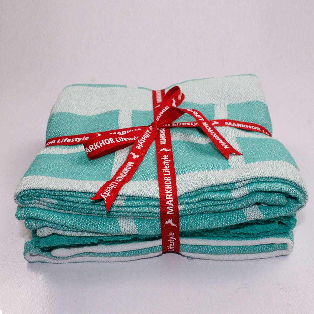 پریمیم کوالٹی سپر جاذب رنگ کاتا ہوا کاٹن تولیہ سیٹ (4 کا پیک) 